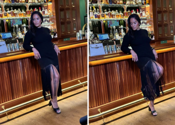 Elegância com um Toque Moderno: O Look Preto com Franjas para uma Noite Sofisticada